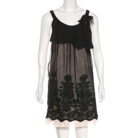 Hanii Y Anthropologie 100% Silk Embroidered Dress - Picture 2 of 7